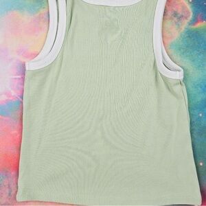 Pastel Green Ribbed Tank Top